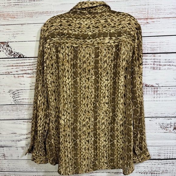 Michael Michael Kors‎ animal snake Print size 12 long sleeve wrap style blouse - Picture 8 of 9